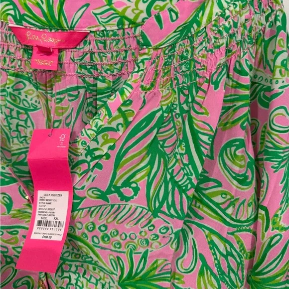 Lilly Pulitzer NWT Elsa Silk Top Fins and Flippers - Picture 4 of 4